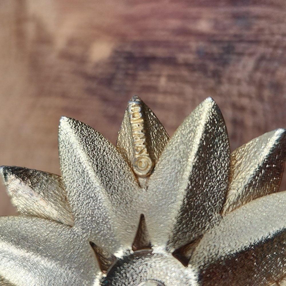 Vintage Sarah Coventry‎ Gold Tone Sunflower Brooch Earrings Set - Picture 5 of 9